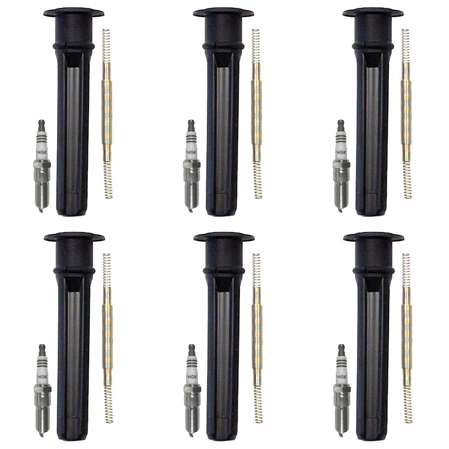 NGK 6 Iridium IX Spark Plugs  Denso Coil Boots Kit for Sebring Stratus 2.7L V6