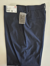 Uniqlo Women 2026 Smart Ankle Navy Striped Pants (Size M)
