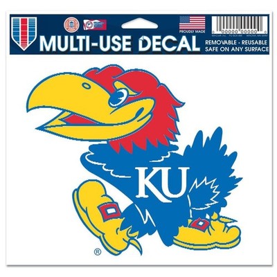 Wincraft NCAA University of Kansas Multi-Use Colored Decal, 5'' x 6''