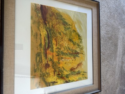 Early 20th Century Landscape Painting Blends Colors an Indistinct Forms