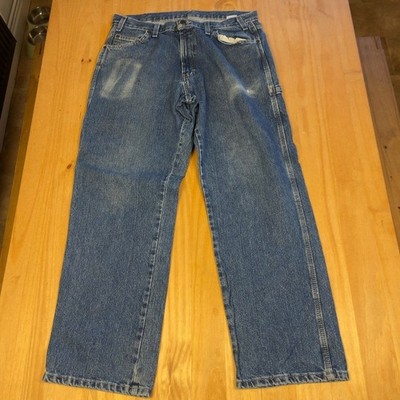 Dickies Blue Denim Jeans Relaxed Fit Größe 34x32 Workwear Style Distressed Skater