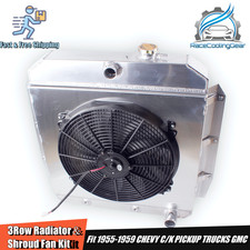 3 Row Radiatorshroudfan For 1955-1959 Chevy Gmc Truck Pickup 10015031003200