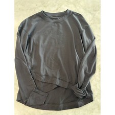lululemon athletica Black Relaxed Crewneck Sweatshirt Womens Size L Thumbholes