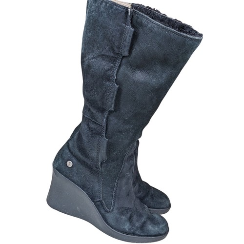 Botas de cuña UGG para mujer talla 6 Elsey piel de oveja altas forradas cálidas 5586 - Imagen 9 de 12