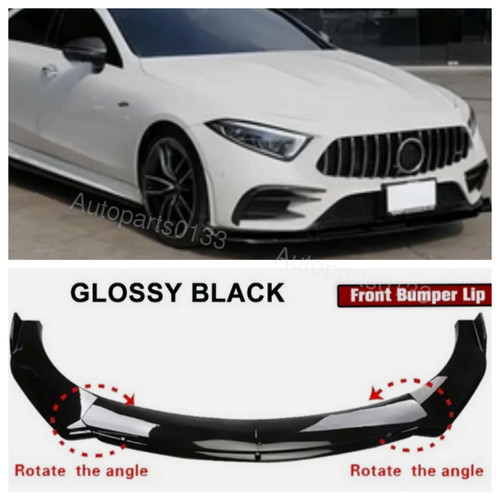 For Benz CLS53 AMG  Glossy Black Front Bumper Lip Spoiler Splitter Body Kits