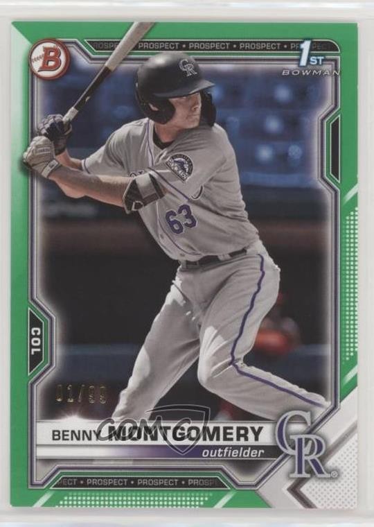 2021 Bowman Draft Green 1/99 Benny Montgomery #BD-84 0x1