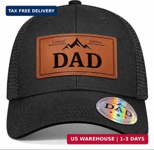 Dad Hat Father's Day Hat for Dad, Best Dad Ever Trucker with Leather Patch