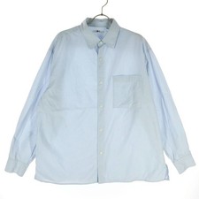 UNIQLO:C Men’s XL Light Blue Striped Long Sleeve Cutter Shirt Y-Shirt