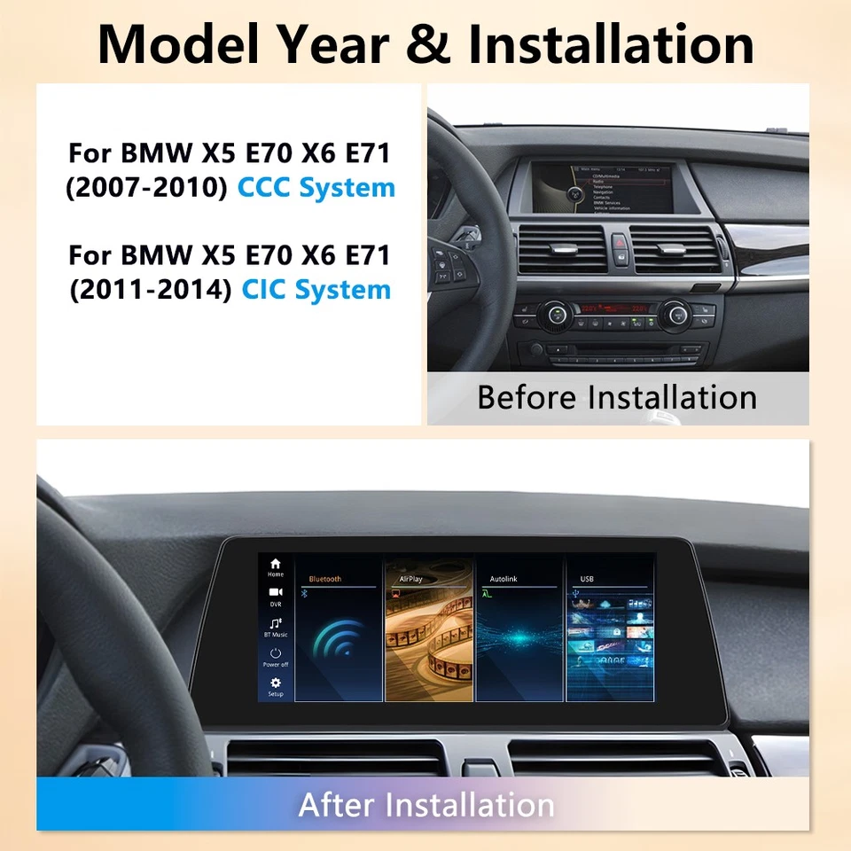 BMW X5 X6 E70 E71 10.25" Android Auto Carplay Linux Navi inkl. Kamera gratis - Bild 4 von 4