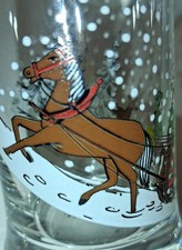 ❤️Rar!Neu! Rosenthal Pferd-Schlitten Weihnachten Winter Schnee Glas-Sammel-Vase 