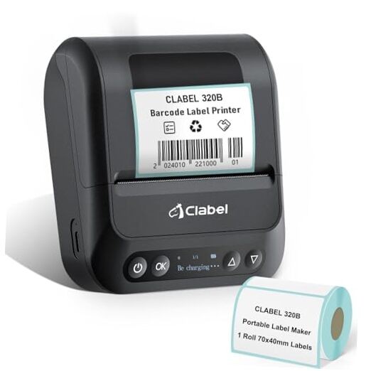 Bluetooth Thermal Label Printer 320B with Barcode Printing for Easy Labeling-image