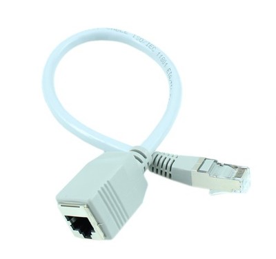 12inch CAT7 SHIELDED Network MALE/FEMALE Port-Saver  Gold Plated  GRAY