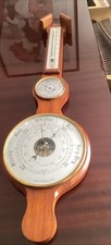 Vintage Wooden Weathermaster Thermometer, Barometer, and Hygrometer Banjo