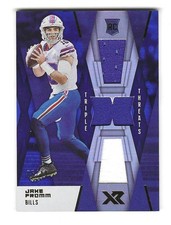 2020 PANINI XR TRIPLE THREADS BLUE JAKE FROMM JERSEY ROOKIE FOOTBALL CARD 5/49. rookie card picture