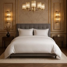 3 Piece Duvet Set 1000 Thread Count 100 Egyptian Cotton Breathable Soft Duve...