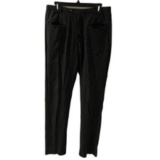 Dolce & Gabbana Womens 34 Pinstripe Dress Pants Black Grey Career Tailored Italy