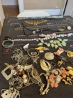 Large Vintage Costume Jewelry Lot Necklaces Bracelets Brooches Rhinestone