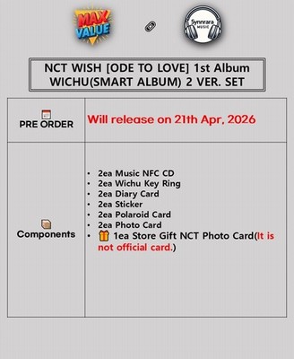 NCT WISH ODE TO LOVE 1st Album WICHU 2 Ver SET/2NFC+2KeyRing+