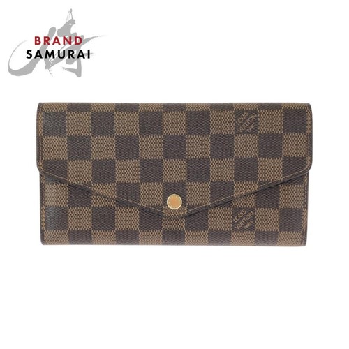 Louis Vuitton Damier Ebene Sarah Wallet Brown Gold Pre-owned From Japan