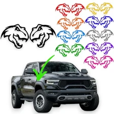 Pair T-REX Emblems fits TRX Ram 1500, Fender Door badge Hellcat Style TREX Head.