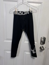 Under Armour ColdGear Boys YMD 10-12 Black Compression Leggings Base Layer