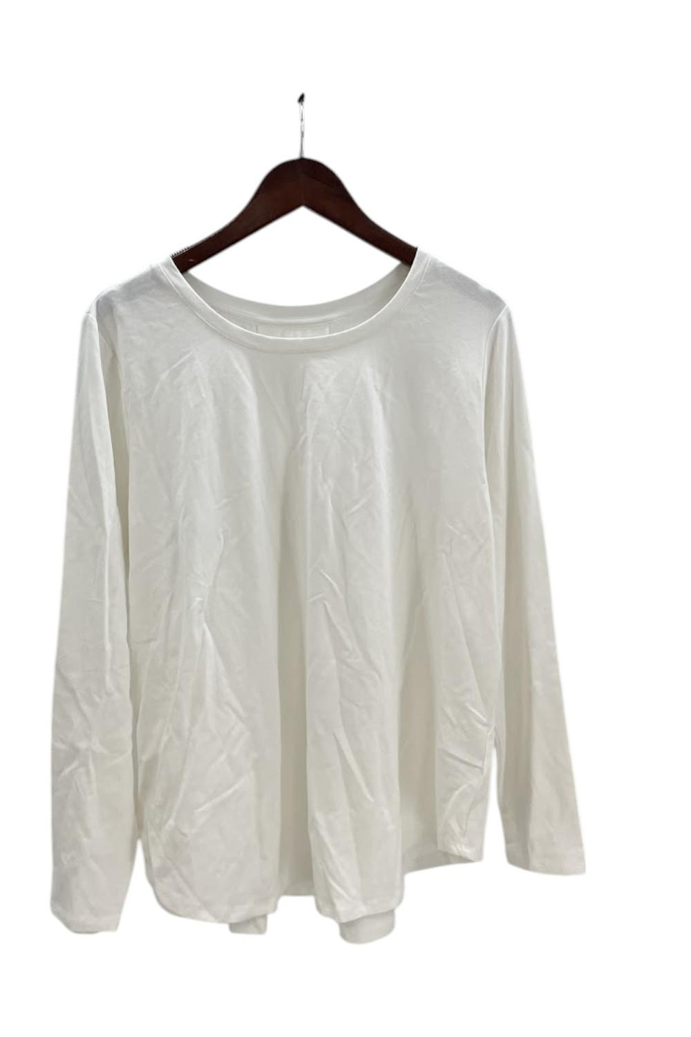 Женский вязаный топ в складку с длинным рукавом Belle By Kim Gravel белого цвета