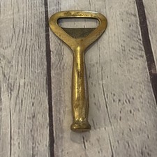 Vintage Heavy Brass Tone Bottle Opener 5.5? Long Handle Barware Beer Soda Tool