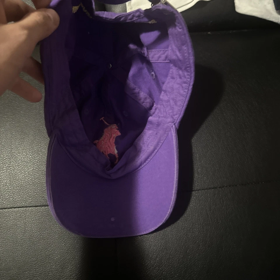 NUEVO CON ETIQUETAS NUEVO Polo Ralph Lauren Big Pony Mujer Gorra de Béisbol Sombrero Púrpura Foto 4 de 4