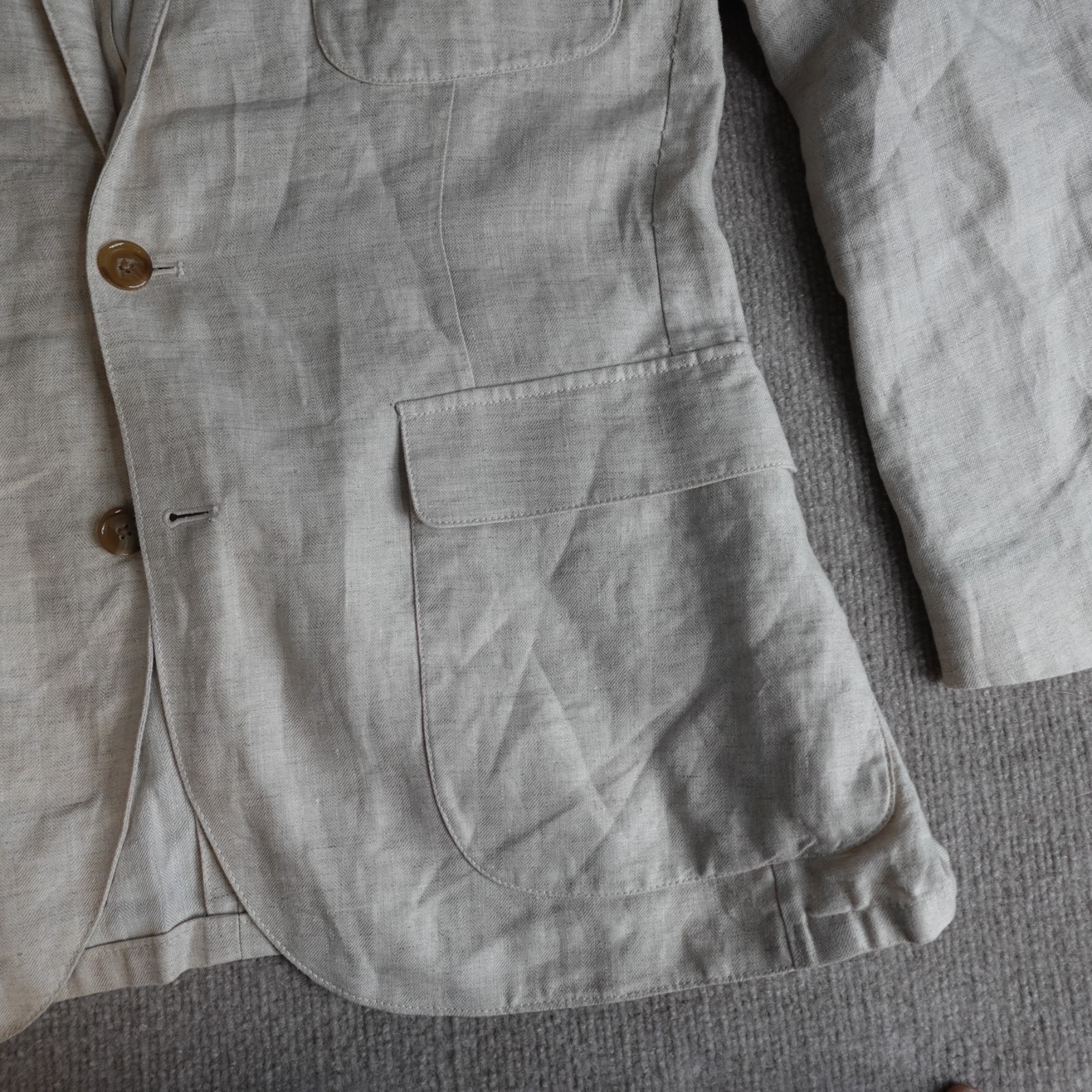 J.Crew Sport Coat Medium Beige Solid Patch Pocket… - image 7