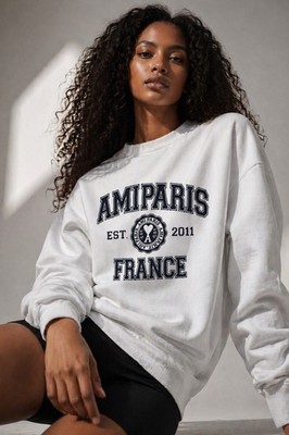 Ami Paris Logo Crewneck Sweatshirt, Unisex size XXXL