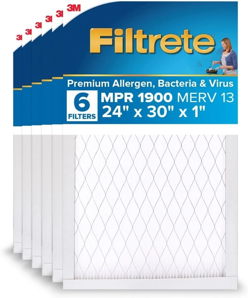 6-Pack 24x30x1 MERV 13 Electrostatic Filters - Bacteria & Allergen Protection - Image 3 of 4