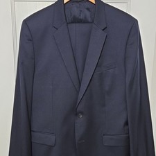 LNWOT HUGO BOSS Men's Navy Super 130 2-Piece Suit 42L 34W 2-Button