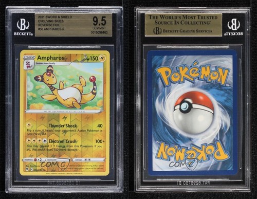 2021 Pokemon Sword & Shield - Evolving Skies Reverse Holo Ampharos #056 BGS 9.5