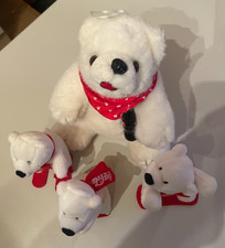 Coca Cola Eisbär Kuscheltier Sammler Dekoration Werbefigur Set