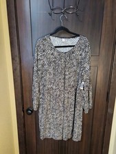 NWT Women's Old Navy Animal Print Midi Long Sleeve Dress Size XL X-LARGE 