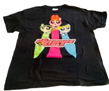 “The Powerpuff Girls”Cartoon Network Black Tee XL  w/Large Graphics Y2K