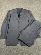 Canali 2 Piece Suit Men s 42L Pants 33x31 Navy Blue Wool Italy Made Business