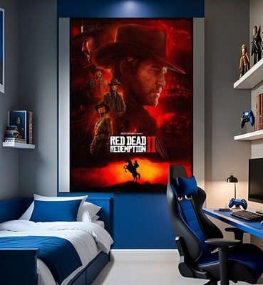 Großes Red Dead Redemption 2 II Spielzimmer Schlafzimmer Wandbild Poster