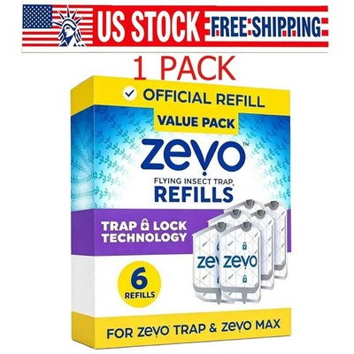 Zevo Flying Insect Trap Refill Cartridges -Easy to Use (6 Refill Cartridges)
