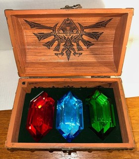 The Legend of Zelda Treasure Chest 3 Pack Paper Weight Rupees Wood Chest RARE T5