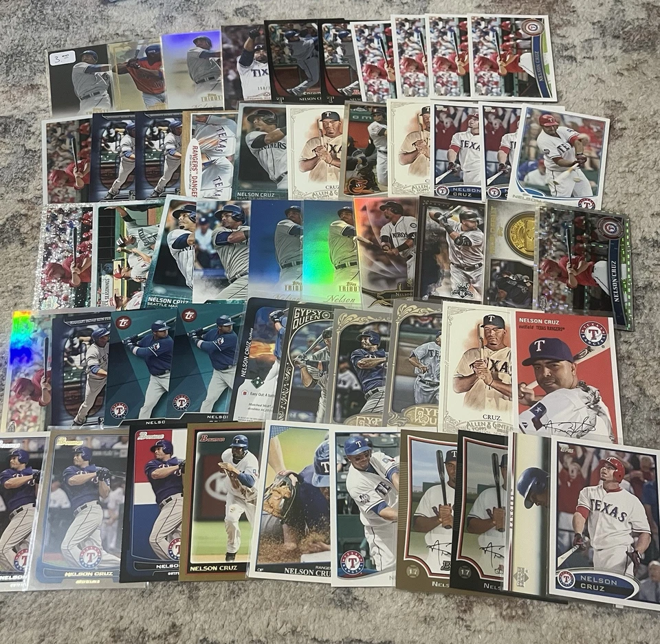 Lote masivo de 270 tarjetas de béisbol NELSON CRUZ insertar novato SP #d mini refractor ETC Foto 2 de 4