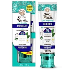 GuruNanda Whitening Toothpaste Neem  Hydroxyapatite  Cocomint 4.2 oz ( 119 mL )