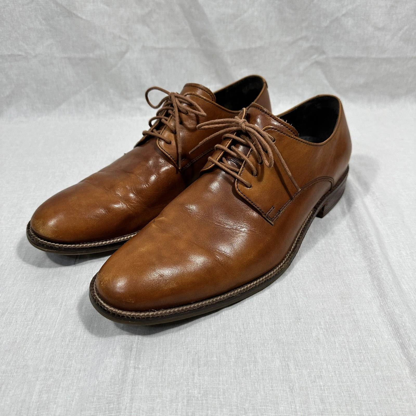 Scarpe eleganti uomo RARE COLE HAAN NIKEAIR 9.5 Oxford stringate marrone chiaro C10432