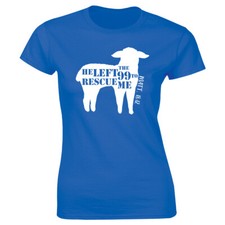 He Left The 99 To Rescue Me Matthew 18:12 with Lamb Image Women's Christian Tee