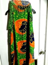 Bright Green, Orange and Blue Wrap - Sun and Moon 43" x 60"