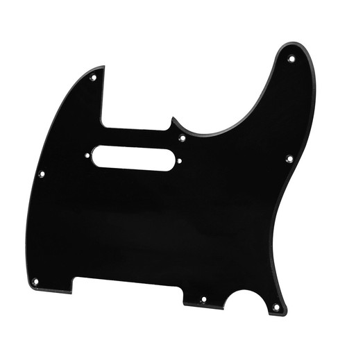 Golpeador de guitarra negro 1 capa estilo TL placa de arañazos 8 orificios con tornillos - Imagen 3 de 6