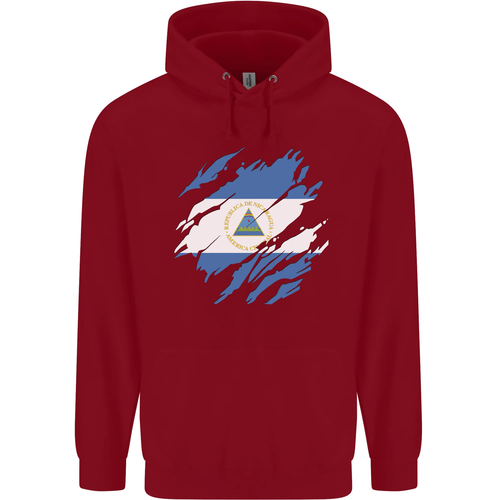 Torn Nicaragua Flag Nicaraguan Day Football Childrens Kids Hoodie - Picture 57 of 68
