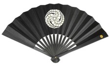 Ogata Swords Japanese Samurai War Fan Tessen Kuroda Kanbei Black Emblem Japan
