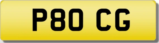 CG INITIALS Private CHERISHED Registration Number Plate P8 OCG