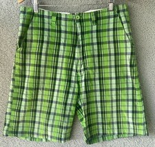 Beverly Hills Polo Club Men's Green Paid Shorts Size 34